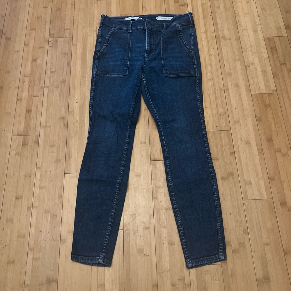 Pilcro Women's High Rise skinny Jeans - Dark Blue